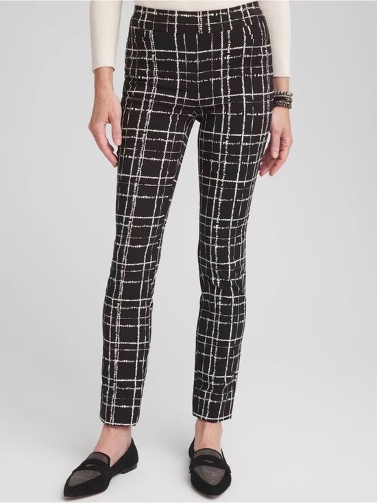 Chico's Pants - Chicos Brigitte Plaid Slim Ankle Pants In Black & White, Size .5 (6), NWOT